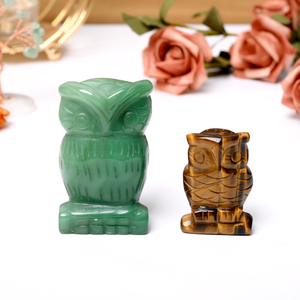 Figurines d'hiboux en cristal personnalisées, sculptées en pierres précieuses naturelles multiples, pour la vente en gros - Product Image 5