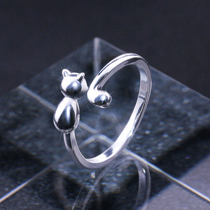 Cute <b>Cat</b> Open <b>Ring</b> Adjustable Animal Finger Accessory for Women Fun Daily Party Gift - Product Image 1
