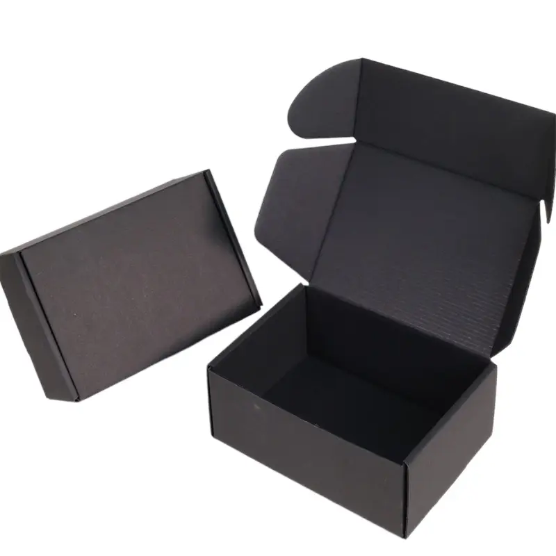 Ultrahard printing logo aircraft black corrugated folding gift clothing square packing gilding paper box