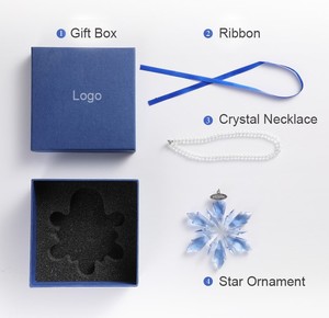 Adornos Colgantes de Estrellas Transparentes, Decoraciones Navideñas, Copo de Nieve de Cristal - Product Image 5