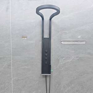 Ensemble de <span class=keywords><strong>douche</strong></span> mural multifonctionnel SPA à cascade et pluie en laiton brossé, design moderne, avec jets de massage et <span class=keywords><strong>LED</strong></span>, pour hôtel, 2026 - Product Image 3