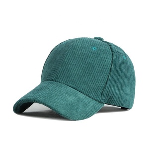Casquette de baseball brodée ajustée en velours côtelé présentoir de chapeau de couleur unie - Product Image 1