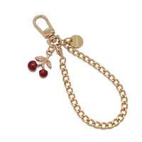 Breloques personnalisées, logo, étiquette, chaîne de sac, décoration suspendue, ornement cerise, chaîne de coque de téléphone, chaîne courte DIY, chaîne de sacs à maquillage