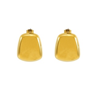 Geometric Gold Stud Earrings Stainless Steel Women's Fashion Jewelry Lightweight Elegant Design For Everyday Wear - Product Image 5