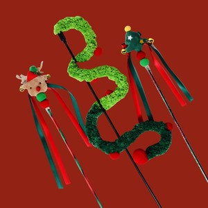 Giáng sinh sang trọng trêu chọc mèo nai sừng tấm ông già phim hoạt hình chuông chuông tua mèo đồ chơi chán Đồ chơI mèo - Product Image 2