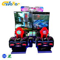 Máquina de Juego Arcade de Carreras con Pantalla Dual para 2 Jugadores |   Simulador de Carreras de Autos Operado con Monedas para Parque de Atracciones