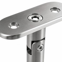 Support de rampe en verre en acier inoxydable réglable avec base carrée pour escalier et balcon