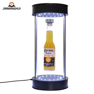 Lujosa pantalla de luz LED giratoria de levitación magnética logotipo personalizado transmisión en vivo licor brillante para botella de champán - Product Image 5