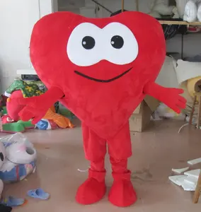 Valentine Wearing Mascot Heart Costumes Wearable Walking Red Heart Cosplay Plush Mascot Costumes