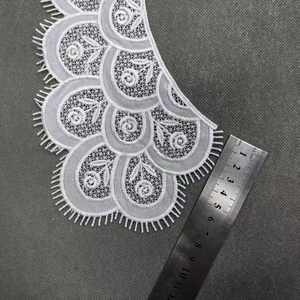 ZSY - Cuello de Encaje Bordado <span class=keywords><strong>Floral</strong></span> Hecho a Mano, Tela de Chifón, para Decoración de Blusas, Apliques, Cuellos de Camisas - Product Image 3
