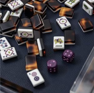 Tuiles en acrylique à 4 couches, 160 cartes, tuiles de Mahjong américaines effet écaille de tortue pour jeu de dominos gravé, idée cadeau de luxe et de Noël - Product Image 4
