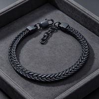Bracelet jonc unisexe en acier inoxydable style punk hip-hop, motif os de dragon, avec fermoir réglable, chaîne cubaine vintage pour homme