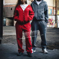 Setelan Olahraga Hoodie dan Celana Jogger Berkualitas Tinggi dengan Resleting Kustom