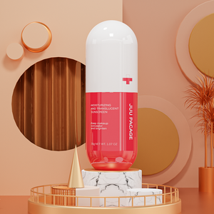 透明フロスト加工 コスメ ピルカプセル型 30ml 1oz 細かいミストスプレーボトル PETGプラスチック ローションポンプ容器 - Product Image 2