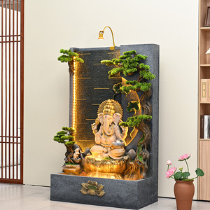 Fontaine murale d'eau avec sculpture Bouddha et cœurs, pour intérieur et extérieur, décoration de jardin, 110-230V, écologique - Product Image 3