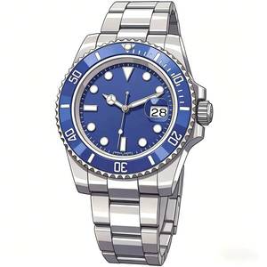 Montre de plongée classique de haute qualité, bracelet en acier inoxydable vert, lunette en céramique, design identique, vente en gros - Product Image 3