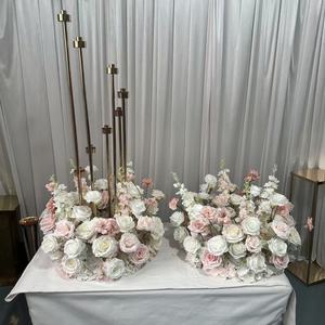 Centro de Mesa de Flores Artificiales Blancas y Rosas de Alta Calidad GreenLife de 60 cm para Decoración de Mesa de Comedor y Banquetes - Product Image 4