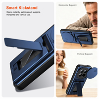 Étui de téléphone avec porte-cartes, design à fenêtre coulissante, coque antichoc en PC pour Redmi Note 15 Pro, Note 15 Pro+, A7 Pro, 15A, pour Poco F8 Ultra