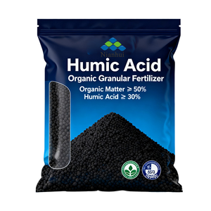 Remédiateur de sols saline-alcalins à base d'acide humique NPK, engrais granulaire organique, 60% de matière organique, pH 4-6, libération rapide pour les champs - Product Image 1
