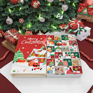 स्टॉक थोक पक्ष में पैकेजिंग बॉक्स सफेद कार्डबोर्ड बॉक्स सफेद कार्डबोर्ड पुनर्नवीनीकरण सामग्री 24 दिन क्रिसमस आगमन काउंटडाउन कैलेंडर उपहार - Product Image 4