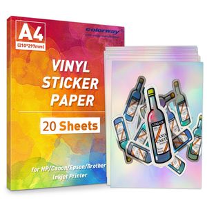 Papier adhésif en vinyle imprimé arc <span class=keywords><strong>iris</strong></span> 10 feuilles, papier holographique imperméable, étiquettes auto-adhésives pour manuel - Product Image 5