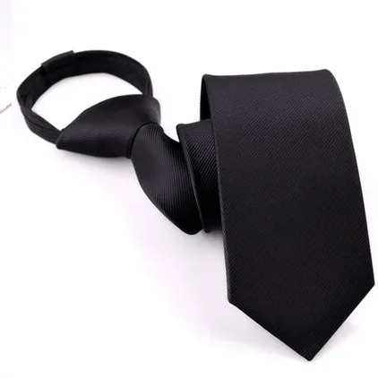 Wholesale Cheap Wedding And Funeral Tie Black Zipper Necktie