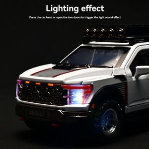 Nuevo Diecast 1:24 Ford F150 Metal coche molde sonido luz Puerta Abierta colección decoración pantalla Pullback aleación SUV coche modelo Juguetes - Product Image 4