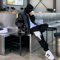 Veste à capuche noire de qualité supérieure pour homme, en similicuir PU, manteau personnalisé pour l'automne, vêtement d'extérieur pour un usage quotidien