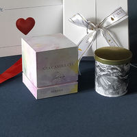 Cajas de Lujo Reciclables para Velas, Caja de Regalo para Velas Negra Mate con Cinta, Empaque Personalizado para Velas Aromáticas