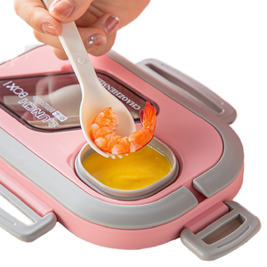 Lancheira Retangular de Alta Qualidade Sem BPA Antivazamento para Crianças para Piquenique e Escola, Utensílios de Mesa, Marmita Bento Infantil - Product Image 4