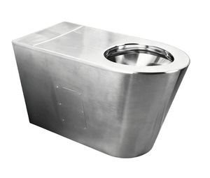 Inodoro de Acero Inoxidable de Pared con Tanque Oculto, Diseño Ovalado Minimalista para Baño - Product Image 3