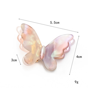 Pinza de Pelo de Mariposa de Doble Capa de Acetato Coreano, Accesorios para el Cabello para Niñas, para Fiestas y Uso Diario - Product Image 3