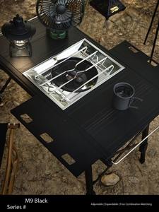 שולחן אלומיניום מתקפל חיצוני מורחב לקמפינג נייד לפיקניק ברביקיו IGT כיריים ניידות מטבח נייד שולחן הרמה לא ארוז - Product Image 6