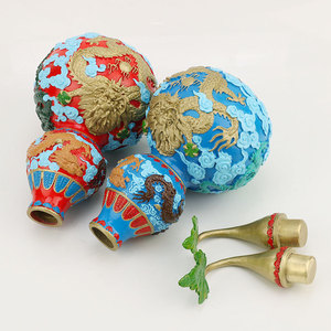 Adorno de calabaza de cobre con tapa abatible, diseño pintado de cinco dragones, nuevo estilo chino, decoración para el hogar, modelo Two Hundred Ninety-four B - Product Image 5