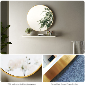 <span class=keywords><strong>Specchio</strong></span> <span class=keywords><strong>da</strong></span> Parete Rotondo con Cornice in Metallo, Ecologico, per Bagno di Casa e Hotel - Product Image 4