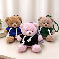 Porte-clés en peluche ours avec logo personnalisé 10CM, idéal pour sac à dos, cadeaux promotionnels d'entreprise, porte-clés jouet en peluche