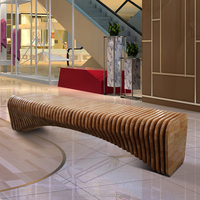 Banc en bois massif Architech de designer moderne Sculpture de meubles paramétriques pour parcs extérieurs Patios Jardins Écoles