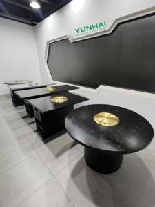 <span class=keywords><strong>Table</strong></span> ronde de restauration commerciale <span class=keywords><strong>avec</strong></span> plaque de roche intégrée, marbre, cuisinière à gaz et cuisinière à induction - Product Image 3