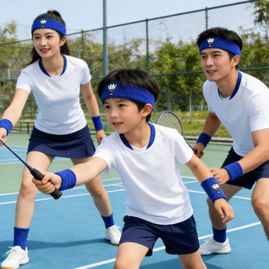 Custom Logo Printed <b>Tennis</b> Basketball Football Sweatbands Set Sports Headband and Wrist Sweatbands Cotton Sweat Band - Product Image 5