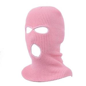 Máscara de lana tejida de tres orificios en colores caramelo, personalizada y cálida, con logo. - Product Image 6