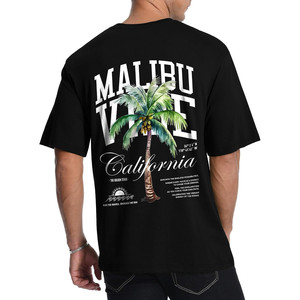 T-shirt Grafica a Maniche Corte da Uomo con Stampa Palma, in Jersey Misto Cotone-Bambù 220gsm di Mal - Product Image 5
