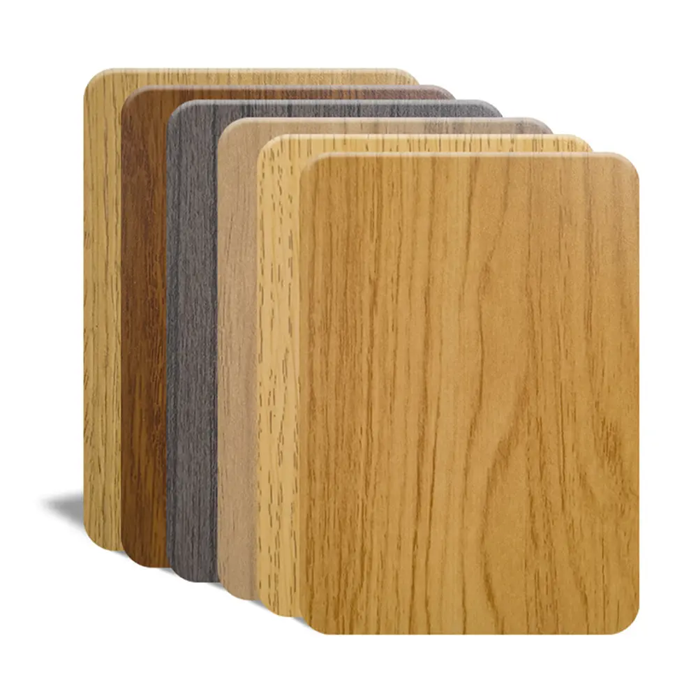 Lámina de revestimiento de acero inoxidable para decoración de muebles, lámina laminada de grano de madera de 2022mm, directa de fábrica, 1,5, 201, 304