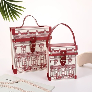 Elegant Red Castle Wedding Candy <b>Box</b> <b>Round</b> Gift Container for Party Favors - Product Image 5