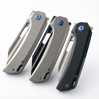 Couteau Bowie de haute qualité, personnalisé, OEM, lame M390, manche en titane - Couteau de poche tactique EDC pour le camping en plein air et la survie