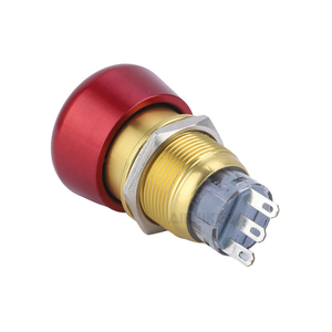 Bouton poussoir d'arrêt d'urgence en métal de haute qualité, tête de champignon rouge, 3 broches, 19 mm - Product Image 3