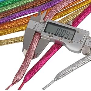 Cordones de Zapatos Runtong SL-A1032 de 10 mm, Planos, Brillantes, Metálicos, Coloridos, de Poliéster, al por Mayor y a Bajo Precio - Product Image 3