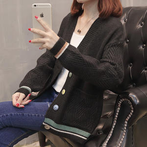 Cárdigan <span class=keywords><strong>de</strong></span> Suéter para Mujer con Frente Abierto, Manga Larga, Cuello en V y <span class=keywords><strong>Rayas</strong></span> <span class=keywords><strong>de</strong></span> Arcoíris, Moda <span class=keywords><strong>de</strong></span> Primavera y Otoño para Dama - Product Image 4