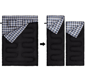 Cotone esterno doppio <span class=keywords><strong>sacco</strong></span> a <span class=keywords><strong>pelo</strong></span> per campeggio Backpacking escursionismo freddo tessuto di Nylon - Product Image 6