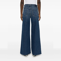 Jean classique personnalisé pour femme, coupe droite ample, taille basse, jambe large, respirant, style streetwear décontracté, pantalon en denim pour femme