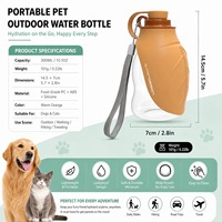 Bouteille d'eau pour chien 300 ml, mignonne et légère, avec bol d'alimentation en silicone, corde de suspension et matériau sûr pour les animaux, anti-fuite, portable pour les humains